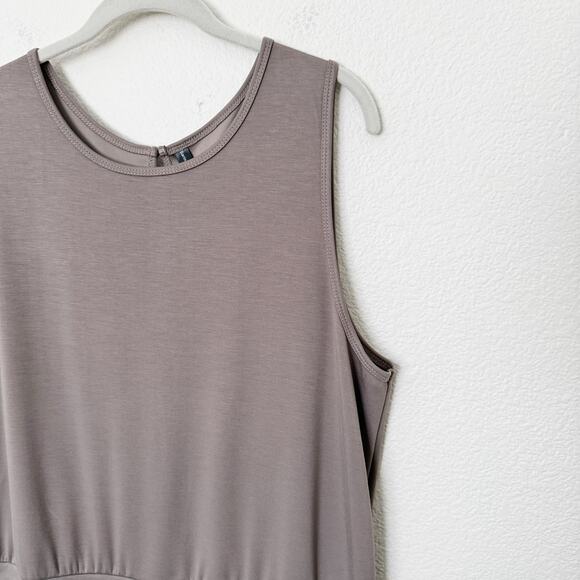 [Sarin Mathews] Coffee Gray Air Essentials Sleeveless Wide Leg Jumpsuit Size XXL - Picture 8 of 12